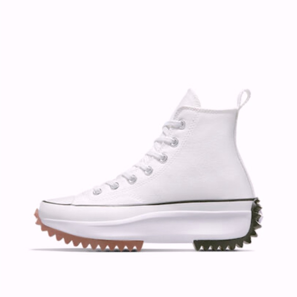 Run Star Hike platforms, size 8, true to size, colors-white, black, and gum.